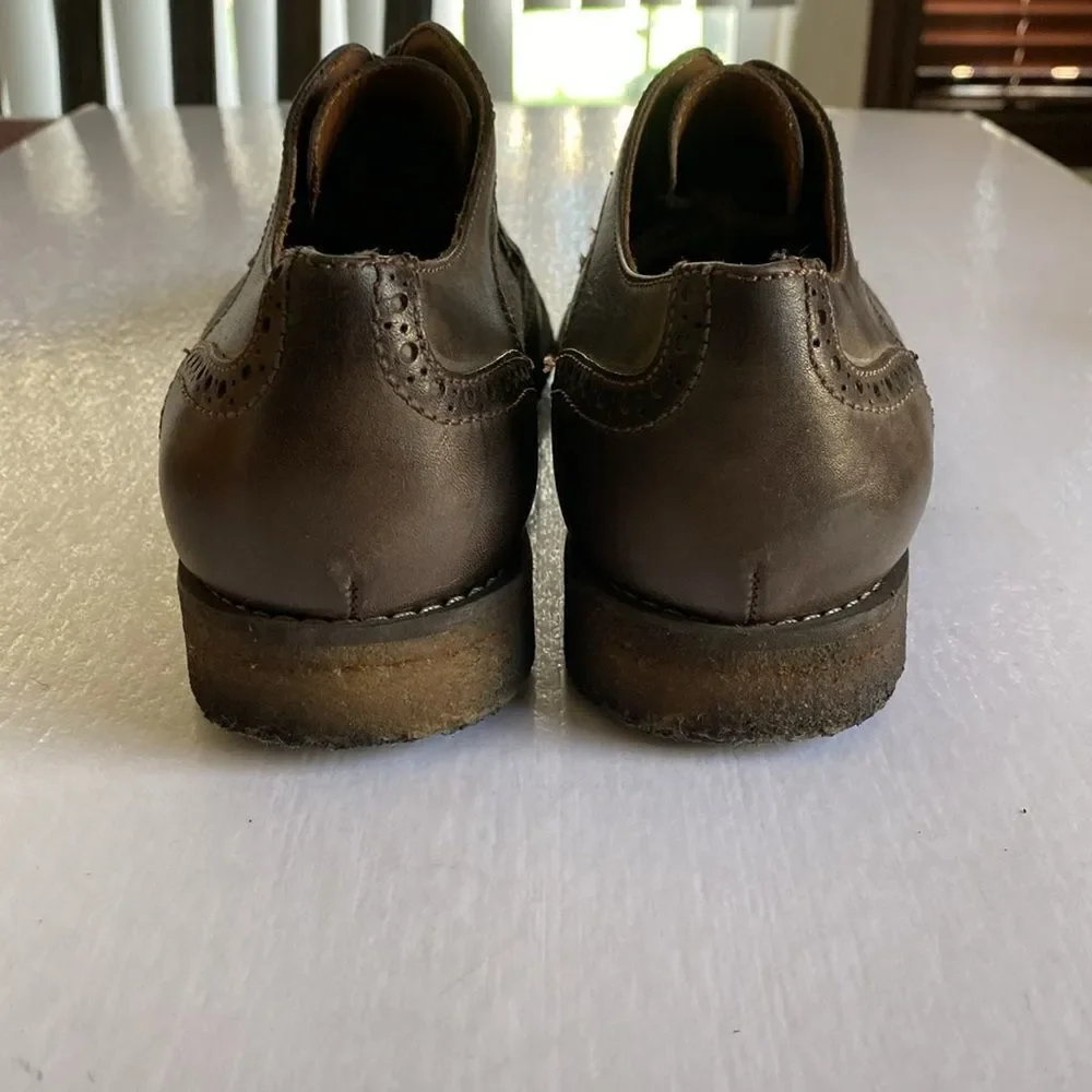 John Varvatos Men’s Brown Wing Tip Derby Shoes Size 9.5 M. Made in Brazil